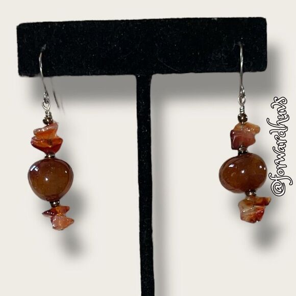 Beautiful Stone Dangle Earrings with Fish Hook Style - Picture 1 of 7